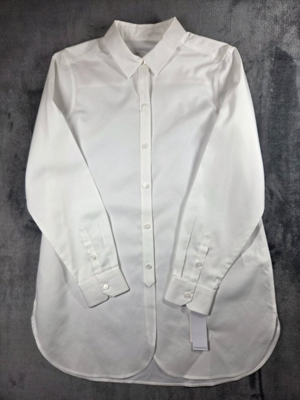 Foxcroft Shirt Womens 8 White Non-Iron Long Sleeve Shaped Button Front NEW NWT